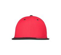 Yupoong Flexfit Unisex Kappe Classic Snapback 2-Tone, zweifarbige blanko Cap mit geradem Schirm, One Size Einheitsgröße für Männer und Frauen, Farbe red/blk