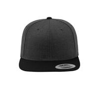 Flexfit Casquette Classic Snapback 2 tons, unisexe, visière plate, taille unique — Charbon/Noir