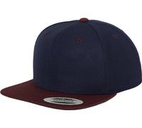 Yupoong Hommes The Classic Baseball Cap, bicolore RW2887 (taille unique) (Bleu marine/rouge vin)