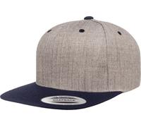 Yupoong Hommes The Classic Baseball Cap, bicolore RW2887 (taille unique) (Gris chiné/Bleu marine)