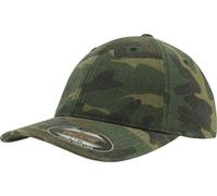 YUPOONG Inc. Casquette Flexfit Garment Washed Camo Cap in Woodland S/M