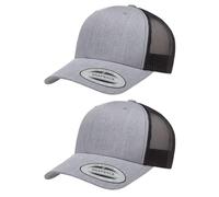 Yupoong YP Classics Casquette de Camionneur rétro pour Homme, chiné/Noir, Taille Unique