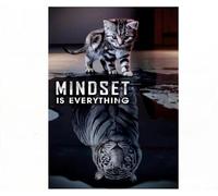 YUPPOG Affiche de motivation animale l'état d'esprit est tout citation Art mural chat tigre rêves peinture sur toile image imprimée décor de salon-30x45cm Sans cadre