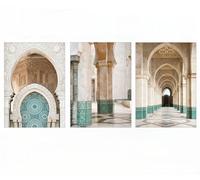 YUPPOG Affiches islamiques marocaines Architecture arc porte Art mural mosquée arabe toile imprimée images murales peinture artistique décoration de salon de maison-50x70cmx3 Sans cadre