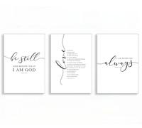 YUPPOG Art mural avec versets de la Bible soyez toujours l'amour est patient je suis avec vous affiches en toile d'écriture galerie d'imprimés décoration de maison-40x50cmx3 Sans cadre