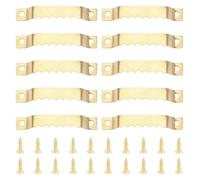 YUPPP Cadre Photo en Dents de scie métal, 10 pièces, Cintre Suspendu for Murale, Peinture à l'huile, Crochets Miroir avec vis 52x8mm .hy29(10pcs Gold)