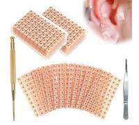 YUPZAR 1200Pcs Graine D'oreille D'acupuncture,Points Acupuncture Graines,Magnétiques Thérapies Auriculaire 1 poignée stylo acupunctureEt 1 pince à épiler
