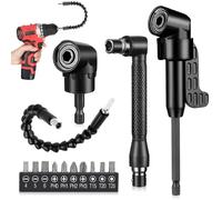 YUPZAR 14 Pièces Renvoi D'Angle Visseuse Kit, Rallonge Visseuse, Renvoi D'Angle Perceuse, Tournevis Flexible Extension de Foret Flexible pour Perceuse ou Tournevis Adaptat