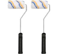 YUPZAR 2 Pièces Rouleau Kit avec Manche Pinceau pour Peinture Murale Interieur Mur Outils pour Application Crepi Sous Couche Plafond