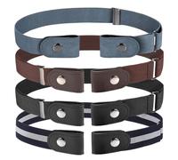YUPZAR 4 Pièces Ceintures Extensibles sans Boucles, Ceinture Élastique, Réglables, pour Garçons et Filles, Jeans, Shorts, Pantalons,Robes