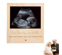 YUPZAR Annonce grossesse avec un cadre en bois pour l'échographie et un Notre plus belle aventure commence par un battement de cœur