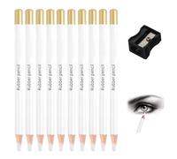 YUPZAR Lot de 10 Crayons Gomme pour Artistes,Stylo Gomme,Crayon Gomme,Stylo Bois pour Dessin Charbon,Gomme Blanche pour Croquis et Révision pour Art Peinture Projets Artistiques