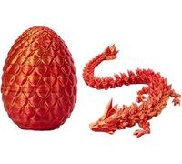 Yuqilin 1 Pièces Respectueux de l'environnement œUf de Dragon, Durable œUf de Dragon 3D, Inoffensif Jouet œUf de Dragon, Cadeau de Vacances Idéal pour Noël, Pâques et Plus Encore (Rouge)