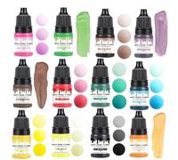 Yuqilin 12 Pièces Colorant Resine Epoxy Mélange Facile Pigment Resine Epoxy 12 Couleurs Colorant liquide pour Résine Époxy pour le Plâtre Le Béton Coulé et Les Revêtements Ciment