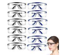 Yuqilin 12 Pièces Lunette de Protection Travail Branches Réglables Lunettes de Protection Latérale Safety Glasses pour Chantiers Laboratoires Cyclisme Tir e Jardinage Chimie Enfants