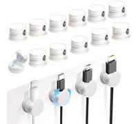 Yuqilin 16 Pièces Range Cable Bureau Rotation à 360° Organisateur de Cable Organizer Diamètre 7 MM Design Magnétique Auto-adhésif pour Chambre Bureau Salon Bureau Chevet Organisation (Blanc)