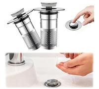 Yuqilin 2 Pièces Bonde Lavabo Universel, Amovible Filtre Evier, Durable Bouchon de Vidange, Bouchon Evier Cuisine, Résistant Aux Insectes et Aux Odeurs, pour éVier de Comptoir, éVier à Main