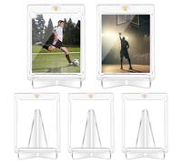Yuqilin 5 Pièces Boite Rangement Carte, Protege Carte Magic, 35PT avec Aimant Pochettes Cartes, Livré avec 5 Pièces Supports en Acrylique, pour Basket-Ball, Football Cartes, Jeu de Rangement