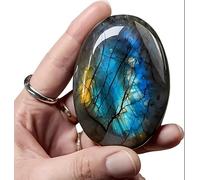 Yuqilin 6cm Pierre Naturelle Ovale Labradorite Pur Naturel Pierre | Pour la Fabrication de Bijoux DIY Les Cadeaux, la Méditation la Sorcellerie la Guérison Spirituelle et Les Rituels Magiques