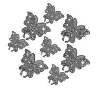 Yuqilin 8 Pièces Autocollants Décoratifs Papillons, Papillon Decoration Voiture Stickers, Papillon Strass Autocollant, Personnalisé Sticker pour Voitures, Tasses, Ordinateurs (Noir)