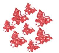 Yuqilin 8 Pièces Autocollants Décoratifs Papillons, Papillon Decoration Voiture Stickers, Papillon Strass Autocollant, Personnalisé Sticker pour Voitures, Tasses, Ordinateurs (Rouge)