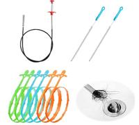 Yuqilin 9 Pièces Deboucheur Canalisation,Destop Deboucheur Canalisation Outil de Débouchage D'évier Deboucheur Douche,pour Nettoyage de Canalisations,Lavabo,Baignoire,Toilettes