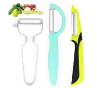 Yuqilin Ensemble 3 Pièces Epluche Legume, Antidérapant Econome, Poignée Ergonomique Eplucheur Pomme de Terre, pour Pommes Terre, Poires, Pommes, Tomates, Carottes, Concombres