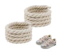 Yuqilin Lacets Corde pour Air Force 1,1 Paire Lacets Corde Chunky 8mm et 150cm Lacet Gros Ronds Épais Big Rope Chunky Laces Shoelaces,pour Converse,Nike,Adidas,Vans,Baskets(Beige)