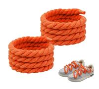 Yuqilin Lacets Corde pour Air Force 1,1 Paire Lacets Corde Chunky 8mm et 150cm Lacet Gros Ronds Épais Big Rope Chunky Laces Shoelaces,pour Converse,Nike,Adidas,Vans,Baskets(Orange)