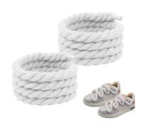 Yuqilin Lacets Corde pour Air Force 1,1 Paire Lacets Corde Chunky 8mm et 150cm Lacet Gros Ronds Épais Big Rope Chunky Laces Shoelaces,pour Converse,Nike,Adidas,Vans,Baskets(Blanc)