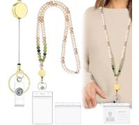 Yuqilin Porte Badge Cordon Tour de Cou avec Porte-Cartes,Lanyard Strap Neck Cordon Badge Enrouleur Réglable avec 3 Pièces Transparent Badge Carte,Pour Carte D'Identité Clés Téléphone Portable（D）