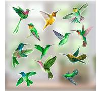 Yuqilin Stickers Anti Collision Oiseaux,12 Pièces Stickers Fenêtre Anti Stickers Anti Oiseaux Electrostatique Autocollant Vitre Décoratifs,pour Empêchement D'Impact D'Oiseau et Gens