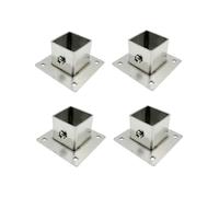 Yuqim Lot de 4 bases de poteau carrées en acier inoxydable robuste pour clôtures en bois (2,5 x 2,5 cm)