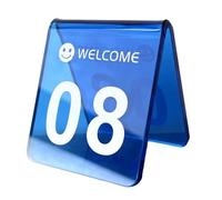 YUQIWKK Carte De Numéro De Table, Table Numéro Signe, Réutilisables, Décoration De Numéros De Table pour Les Restaurants Et Les Cafés, Double Face Numérotés(Blue,11-15)