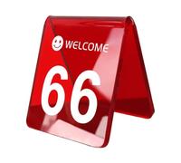 YUQIWKK Carte De Numéro De Table, Table Numéro Signe, Réutilisables, Décoration De Numéros De Table pour Les Restaurants Et Les Cafés, Double Face Numérotés(Red,6-10)