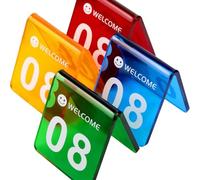 YUQIWKK Numéro De Tables, Carte De Numéro, Place Marqueur De Table, Empilables Double Face, Réutilisables, pour Mariage, Fête, Signe De Numéros De Style De Tente(Green,21-25)