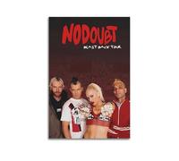 YUQLAGA Impression sur toile « No Doubt Band » avec texte rouge vif et motif dynamique - Décoration murale pour salon, chambre à coucher, salle de jeux, bureau - 40 x 60 cm