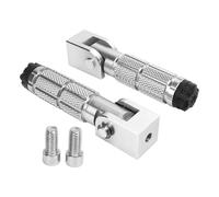 YUQUDGELKY 2 Pièces Repose-Pieds Pliables Moto Universel Antidérapant Alliage D'Aluminium 8mm Pour Vélo UTV Kart(Argent)