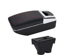 YUQUDGELKY Accoudoir Central Pour Peugeot 208 2012 2013 2014 2015 2016 2017 2018 Boîte De Rangement Boîte D'accoudoir Central(A1 Noir rouge SANS USB)