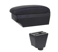 YUQUDGELKY Accoudoir Central Pour Renault Pour Clio 4 Pour Captur Pour Clio 3 III IV Boîte De Rangement Pour Voiture Porte-gobelet Cendrier(Ligne noire E1)