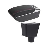 YUQUDGELKY Accoudoir De Voiture Pour R&enault Logan 2 Pour Dacia Pour Logan 2 Pour Dokker Pour R&enault Pour Sandero 2 Boîte De Rangement Intérieure(Ligne rouge B PAS d'USB)