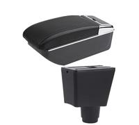 YUQUDGELKY Accoudoir De Voiture Pour R&enault Logan 2 Pour Dacia Pour Logan 2 Pour Dokker Pour R&enault Pour Sandero 2 Boîte De Rangement Intérieure(Ligne noire B PAS d'USB)