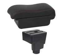 YUQUDGELKY Boîte À Accoudoir Auto Pour F&ord Pour Ecosport 2013 2014 2015 2016 2017 Console Centrale Boîte De Rangement Double Couche USB(C2 Ligne rouge)