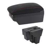 YUQUDGELKY Boîte À Accoudoir Auto Pour KIA RIO Pour STONIC 2015-2021 Pièces De Rétrofit Boîte À Accoudoir Centrale Boîte De Rangement(Ligne rouge E1)