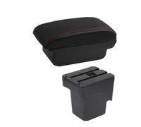 YUQUDGELKY Boîte D'accoudoir Centrale Pour F&ord Pour Focus 2 Pour Focus 2 Mk2 2005 2006 2007 2008-2011 Boîte De Rangement Console Auto(A1 Noir rouge SANS USB)