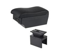 YUQUDGELKY Boîte D'accoudoir Pour N&issan Pour Micra K14 2020 2021 Boîte De Rangement Centrale Pièces De Rétrofit USB Accessoire LED(Ligne noire E2)