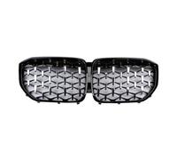 YUQUDGELKY Calandre De Pare-Chocs Avant Voiture Kidney Grilles Style Étoile Diamant Pour X5 G05 2019 2020 2021 2022 Grille Sport Auto(Noir Argent)