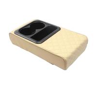 YUQUDGELKY Coussin D'accoudoir Central Pour Voiture Avec Porte-gobelet Coussin Rehausseur Universel(Beige)