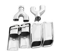 YUQUDGELKY Échappement Pour Range Rover Pour Executive 2013 2014 2015 2016 2017 Conversion SVO Silencieux Carré À Quatre Sorties(Argent)