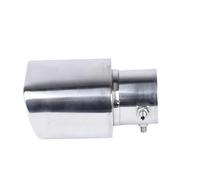 YUQUDGELKY Embout De Silencieux D'échappement Carré En Acier Inoxydable Garniture Chromée Pour Voiture Modifiée Diamètre De 63 Mm(Argent,Droit)